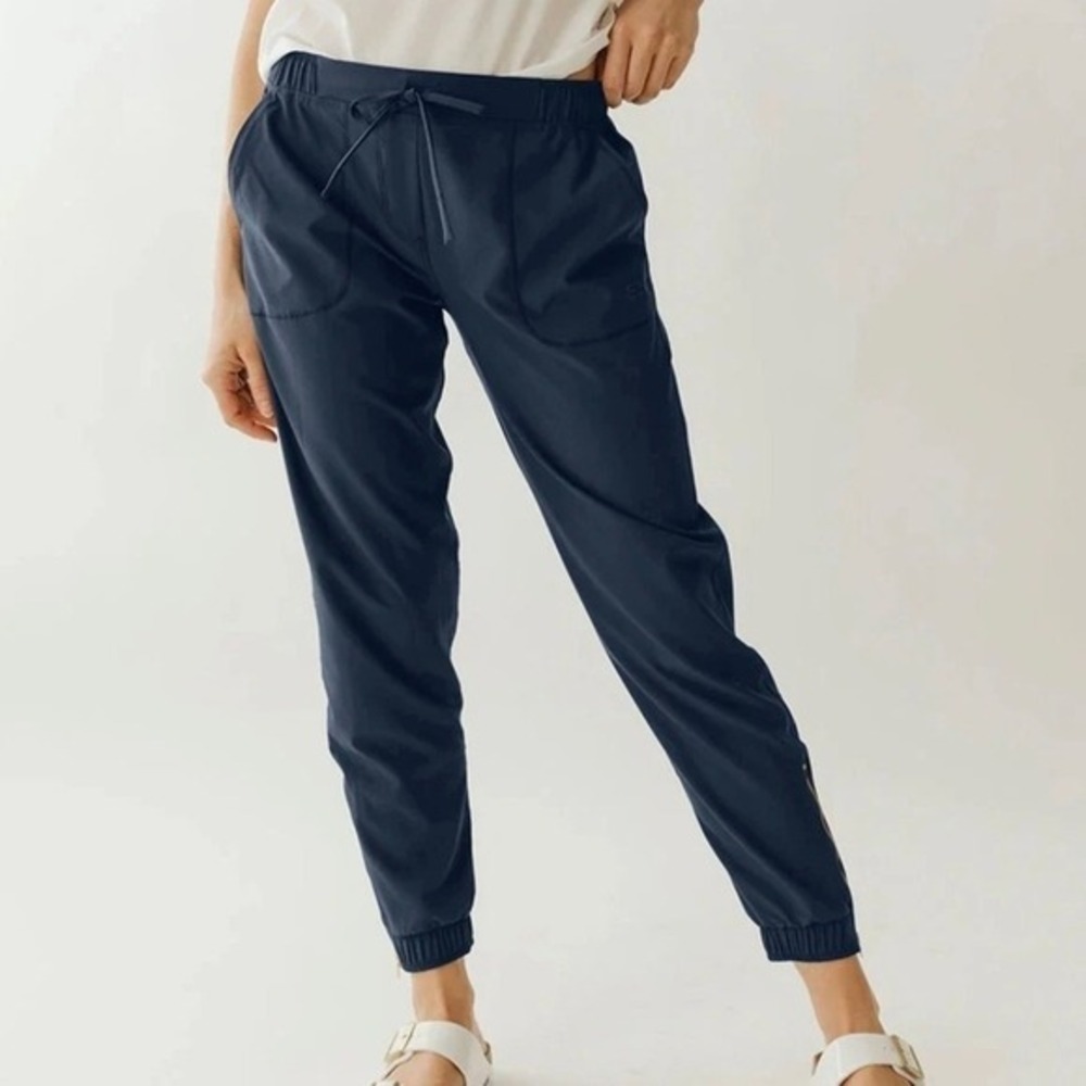 Albion Fit Jetset Jogger Pants Medium Petite Blue Comfort Athleisure‎ Casual